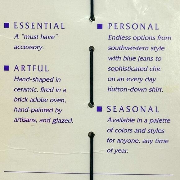 Vintage Southwestern Style Hand painted Button Covers - 1980s  Silver tone - Picture 9 of 11